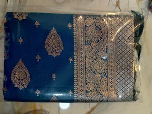Blue Banarasi Soft Silk Saree