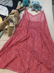 Red &amp; White Striped Dress