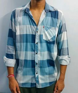 Blue Checked Casual Shirt