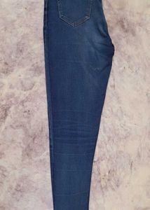 High Waist Dark Blue Denim Jeans