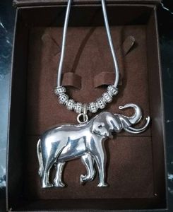 Elephant Oxidised/German Silver Pendent Necklace