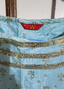 W Festive Delight Sky Blue Shimmer Suit