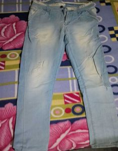 Distressed Light Wash Jeans