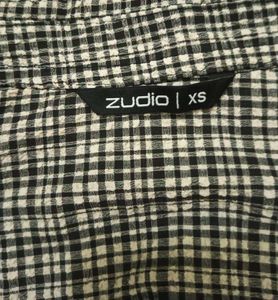 Checked Puff Sleeve Crop Shirt