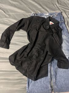 Black Button-Down Shirt