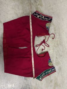 Embroidered Pearl Stone Work Maroon Sari