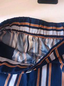NAVY BLUE Wide Leg STRIPED PANTS