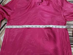 Hot Pink Tie-Neck Blouse