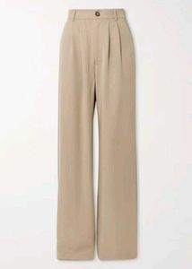 Beige Wide Leg Pants
