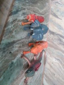 Pack Of Four Lizard Cheetah Elephant And Tiger
