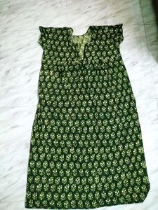 Green Floral Print Dress