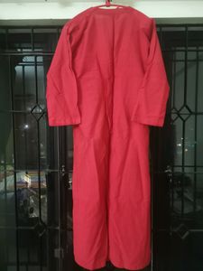 Coral Pink Kurta- High Collar And Metallic Details