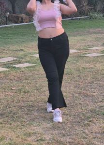 Pink Ruffle Crop Top