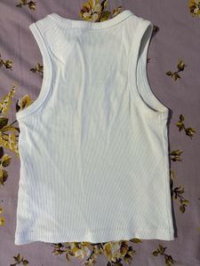 White Ribbed Tank Top
