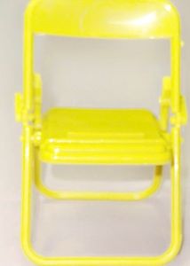 A miniature yellow folding chair Stand