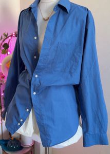 Blue Oversized Button-Down
