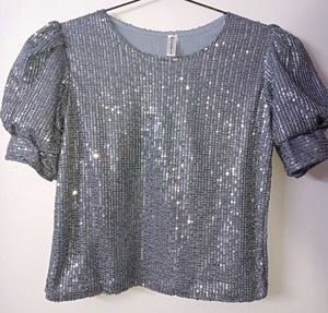 Party Wear Top For Women, Puff Sleeves