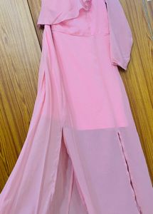 Sassafras Baby Pink One Shoulder Dress