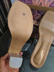 Nude Heels with Clear Straps