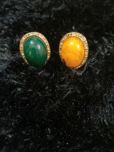Vintage Gold-Tone Stone Rings