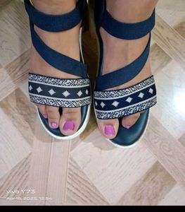 Navy Blue Platform Sandals