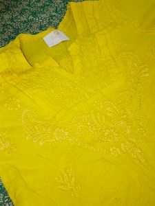 Yellow Embroidered Kurta