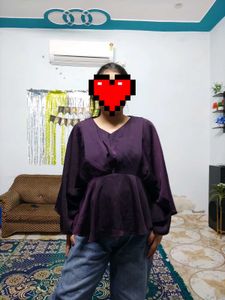 Chic Purple Peplum Top