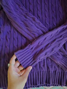 Purple Cable Knit Sweater