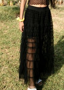 Black Tiered Tulle Skirt