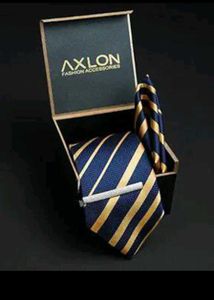 Striped Blue &amp; Gold Tie