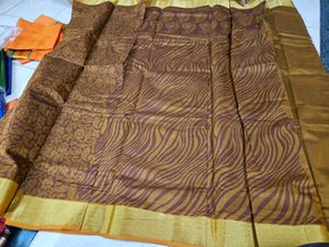 Brown Cotton Saree