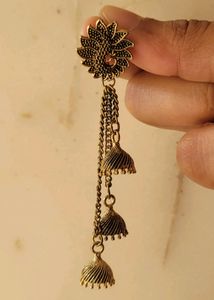 Peacock Gold Coloured Earrings For Weddings