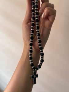 Black Grace Cross Necklace 🖤✨