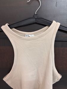Beige Sleeveless Tank Top