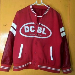 RED JACKET ❤️🔥WITH LEATHER SLEEVES