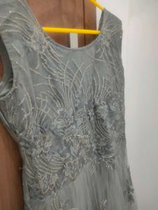 Elegant Grey Evening Gown