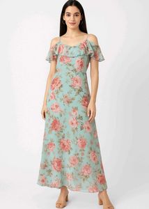 Floral Chiffon Maxi Dress
