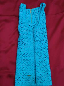 Elle Blue Cutout Tank Top