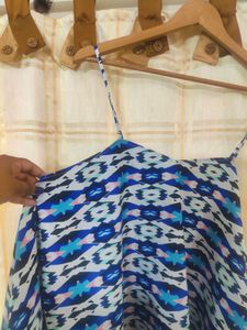 Blue &amp; White Spaghetti Strap HandkerchiefTop
