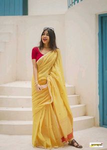 New Women Cotton Soft Silk Saree Festive