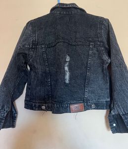 CHARCOAL BLACK DENIM JACKET