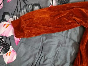 Rust Velvet Crop Top