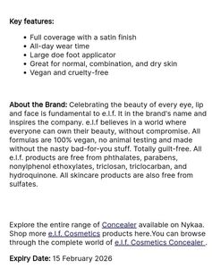 Elf Concealer(Shade Medium Peach) Free Sheet Mask