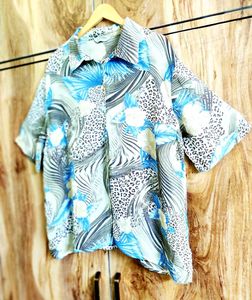 Grey Printed Shirt Size-44