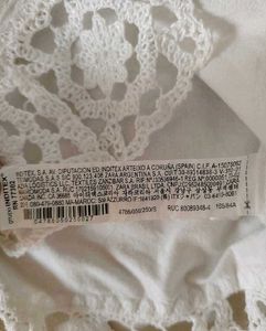 Zara Lace Trim White Shirt