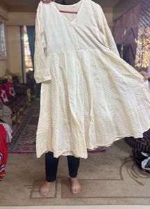 Kalidar Kurta Set With Attached Mul Cotton Inn