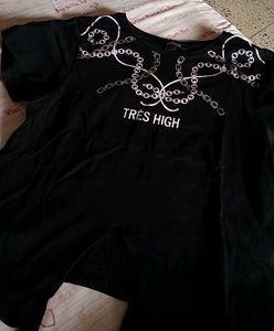 Black 'Tres High' Tee