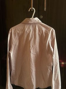 Nicole Pink &amp; Grey Striped Long-Sleeve Shirt