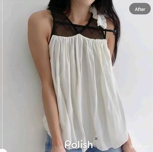 New With Tag White Frill Korean Pullover Top