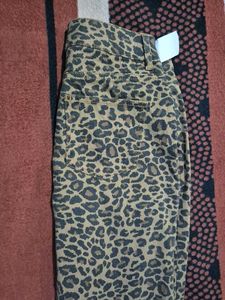 Tiger/Leopard Print Denim Jeans